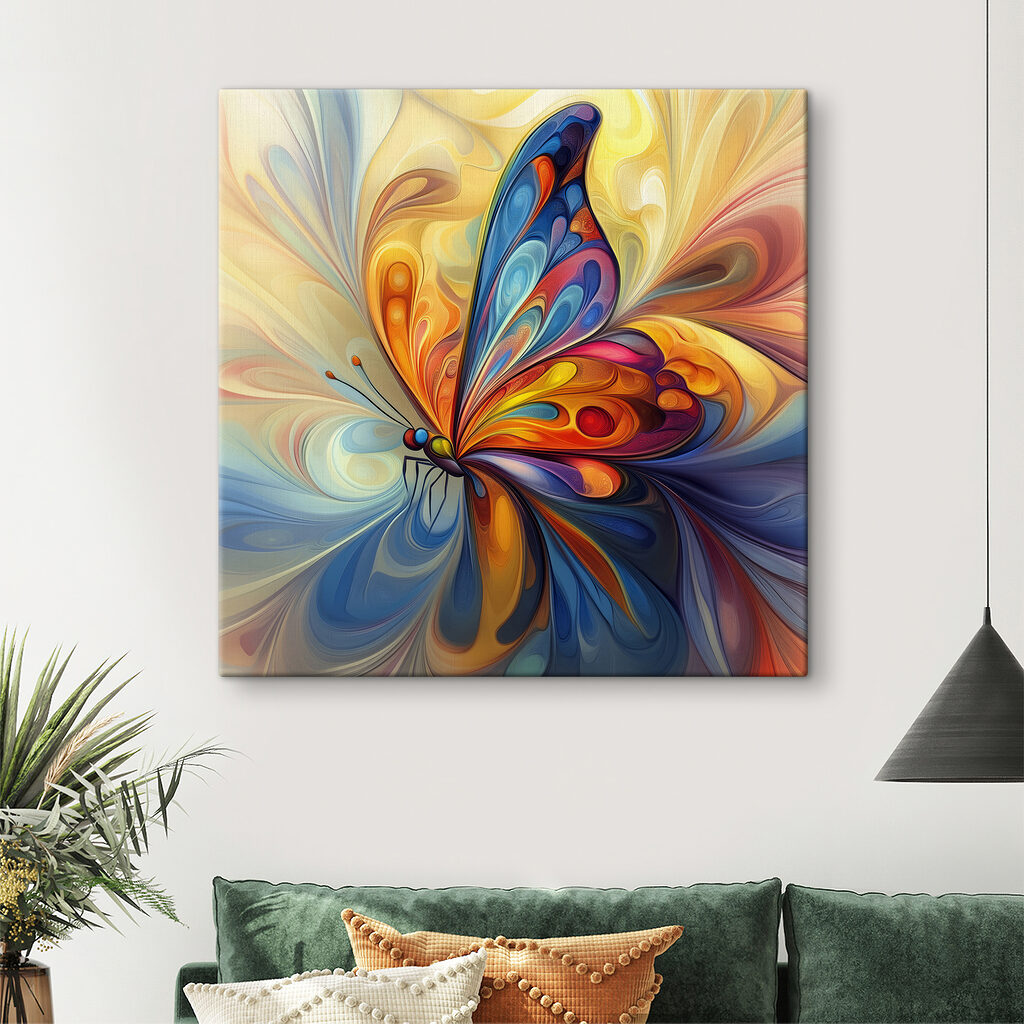 Colorful butterfly with a swirly pattern Colorful butterfly with a swirly pattern