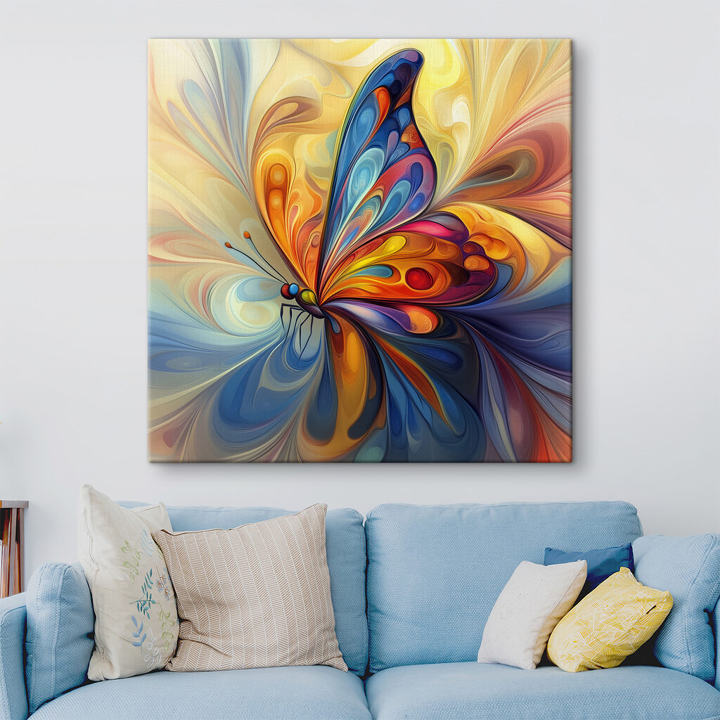 Colorful butterfly with a swirly pattern Colorful butterfly with a swirly pattern