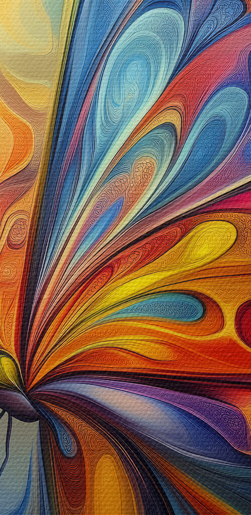 Colorful butterfly with a swirly pattern Colorful butterfly with a swirly pattern