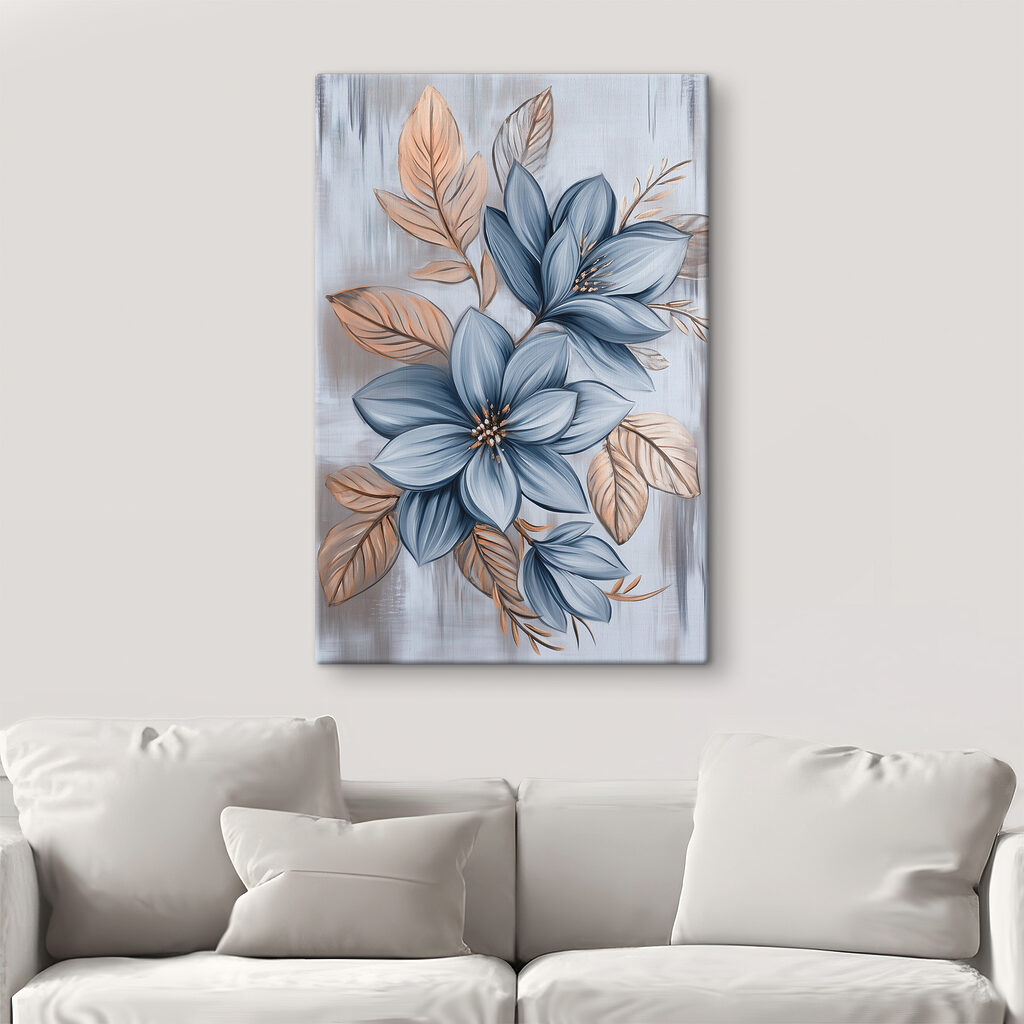 Painting of flowers and leaves