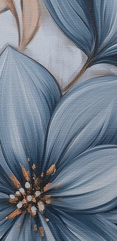 Painting of flowers and leaves