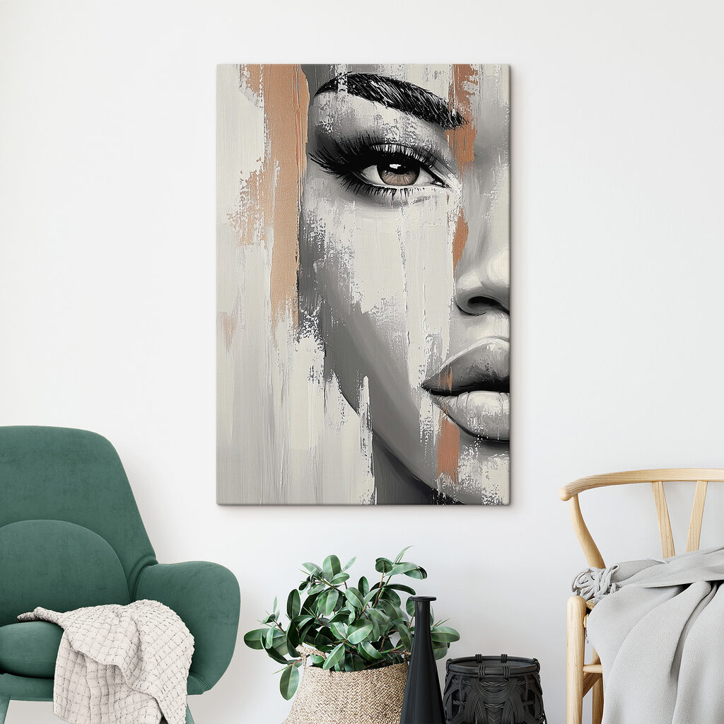 Woman's face with a paint stain Woman's face with a paint stain