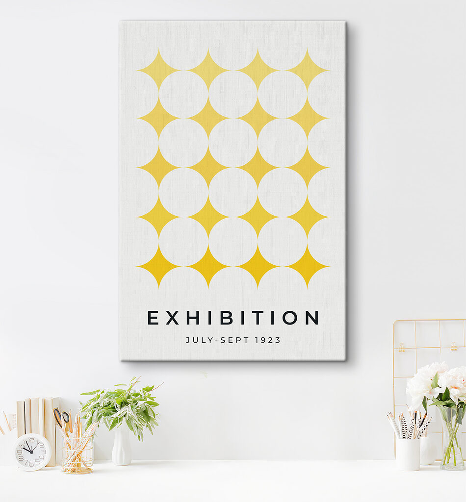 Group of white circles with yellow stars