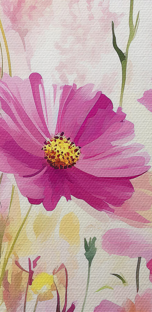 Painting of flowers in a field Painting of flowers in a field