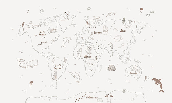 Mapa sveta so zvieratami Mapa sveta so zvieratami