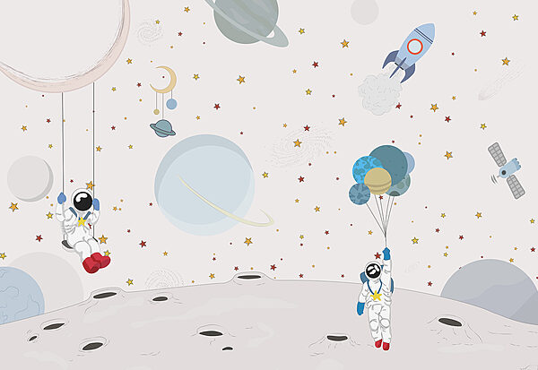 Karikatúra astronautov na Mesiaci Karikatúra astronautov na Mesiaci