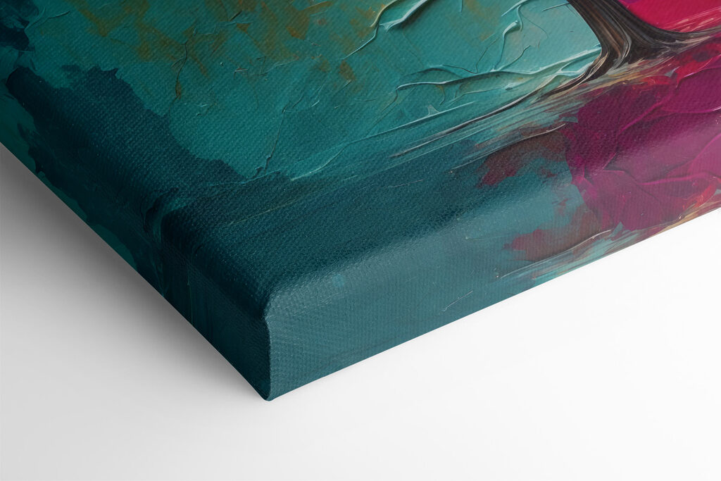 Painting of a tree with orange and blue leaves Painting of a tree with orange and blue leaves