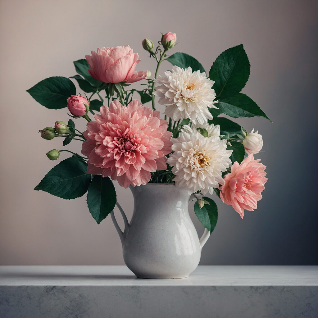 Vase of flowers on a table