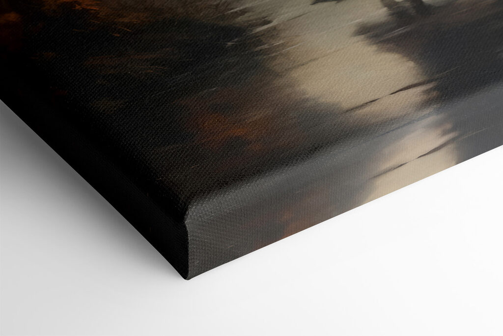 Woman in a person garment walking on a path with a full moon Woman in a person garment walking on a path with a full moon