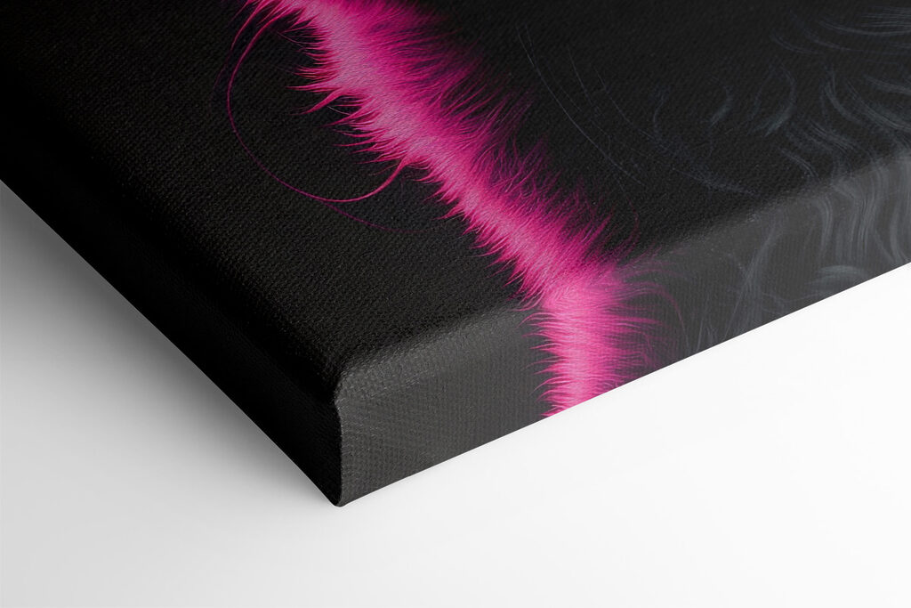 Black cat with pink hair Black cat with pink hair