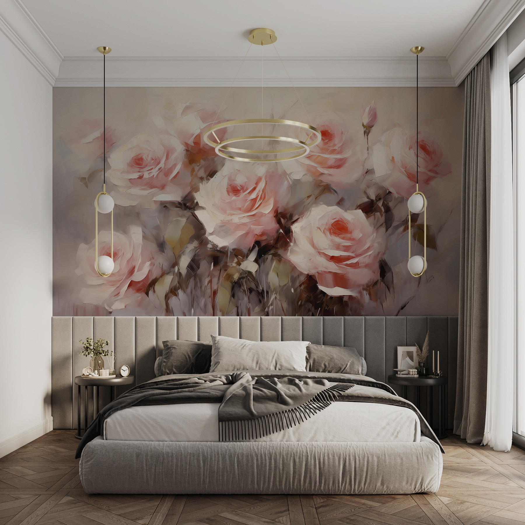 Painting of pink roses Painting of pink roses