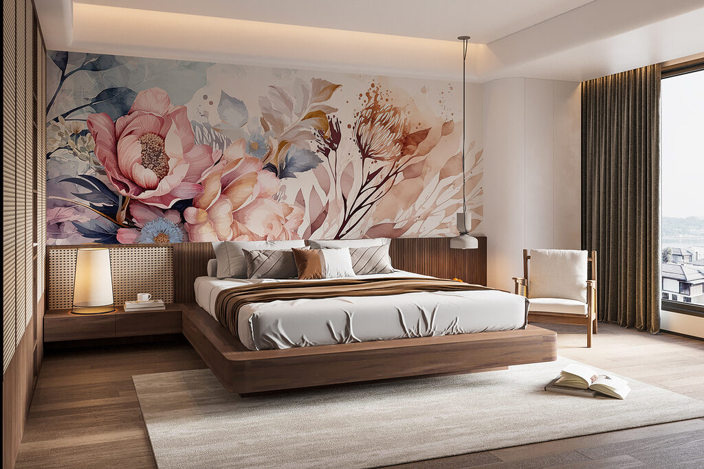 Painting of flowers and leaves Painting of flowers and leaves