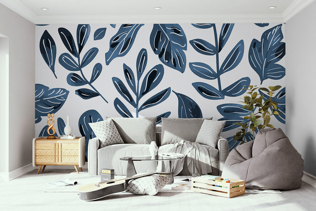 Pattern of blue leaves Pattern of blue leaves