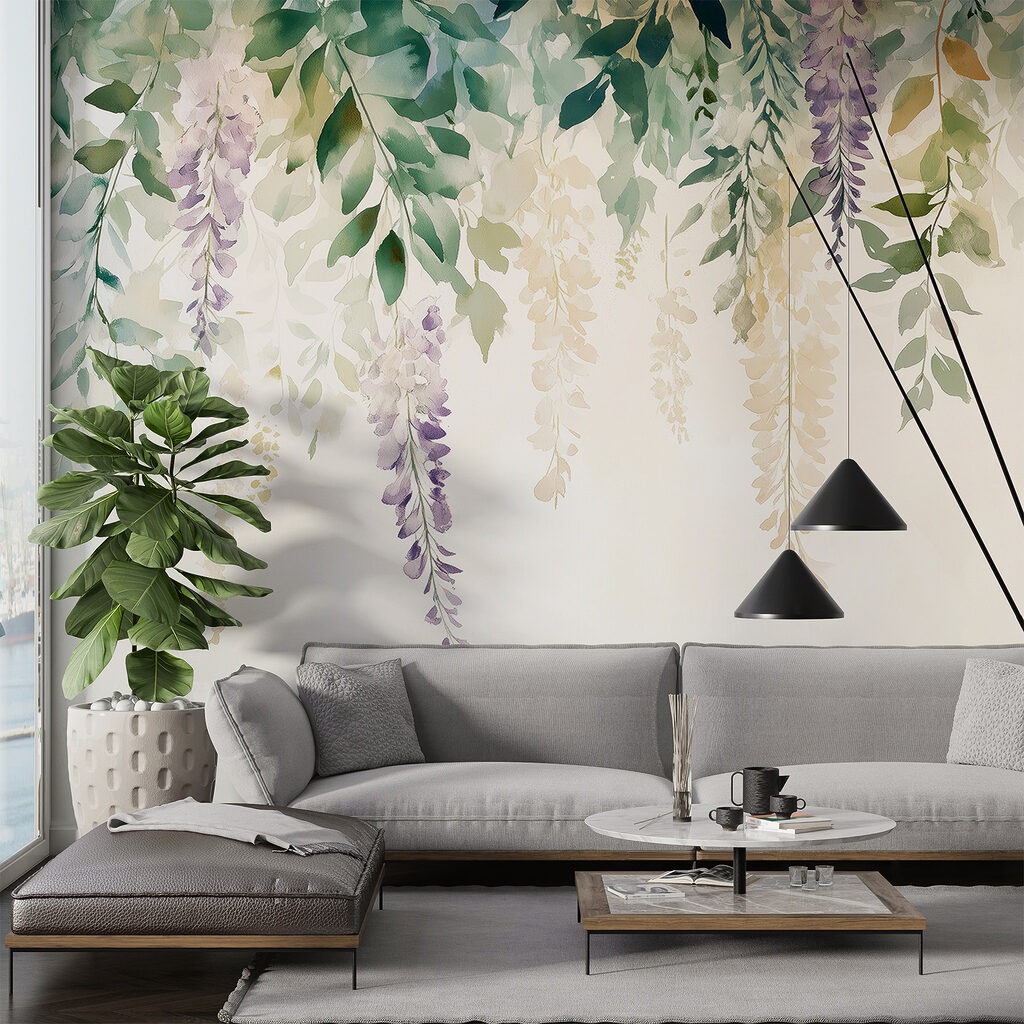 Painting of flowers and leaves Painting of flowers and leaves