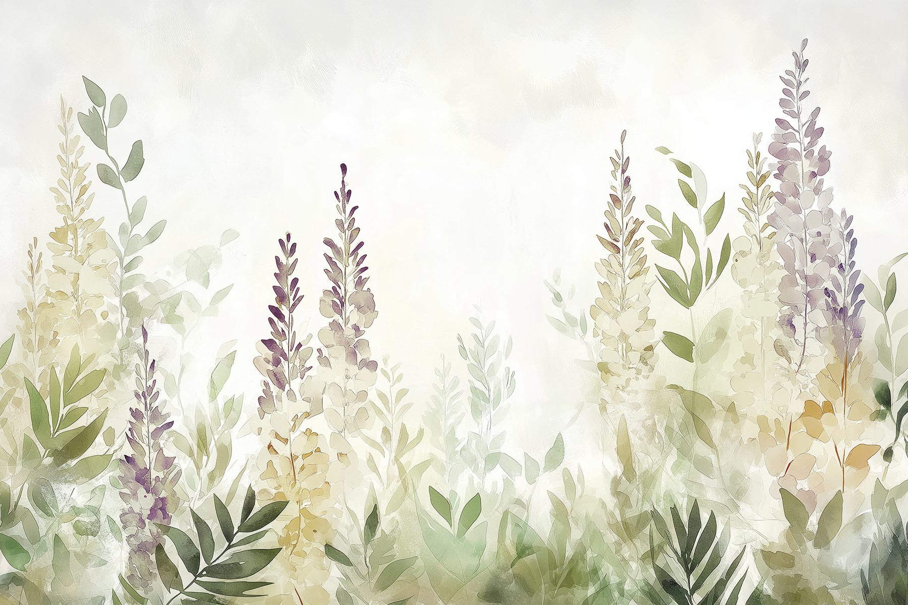 Painting of flowers and leaves