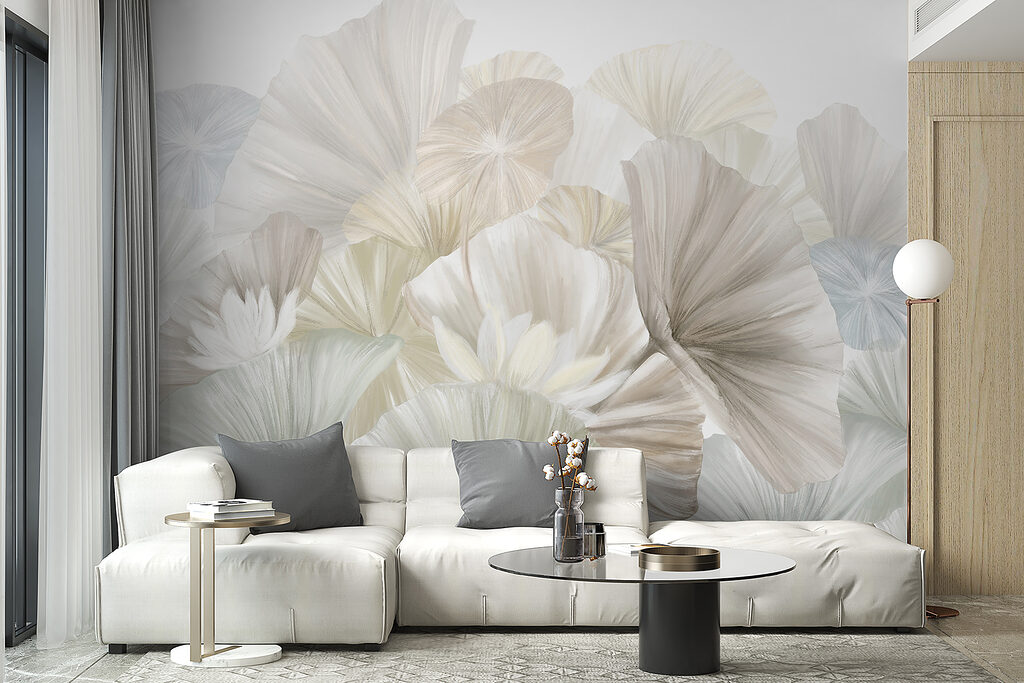 Group of white and grey leaves Group of white and grey leaves