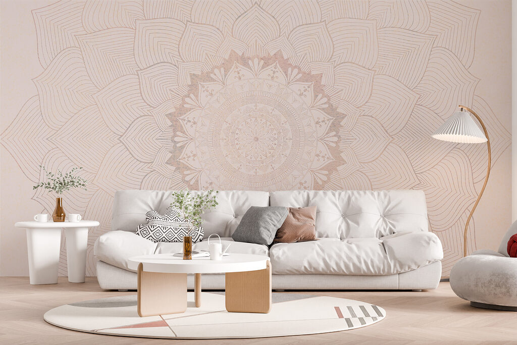 Circular pattern on a white surface