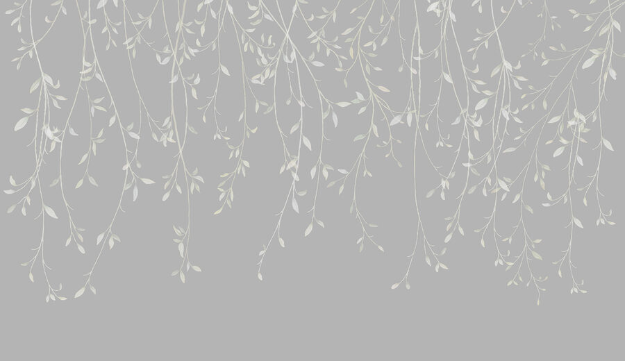 Fototapety Biele a sivé pozadie s listami - Image 4