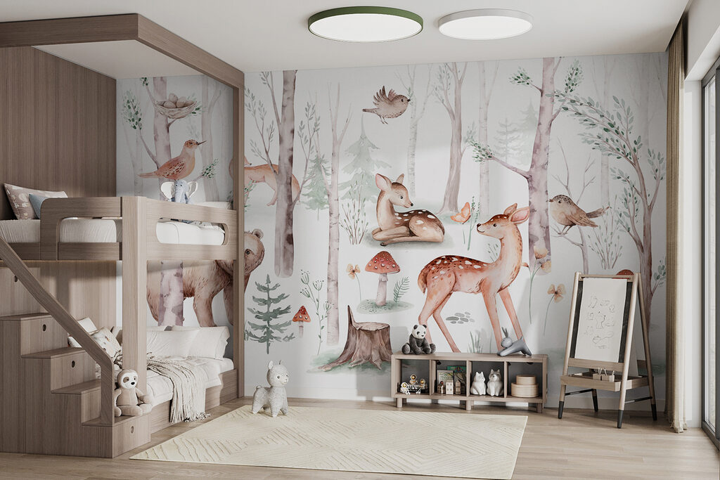 Group of animals in the woods Group of animals in the woods