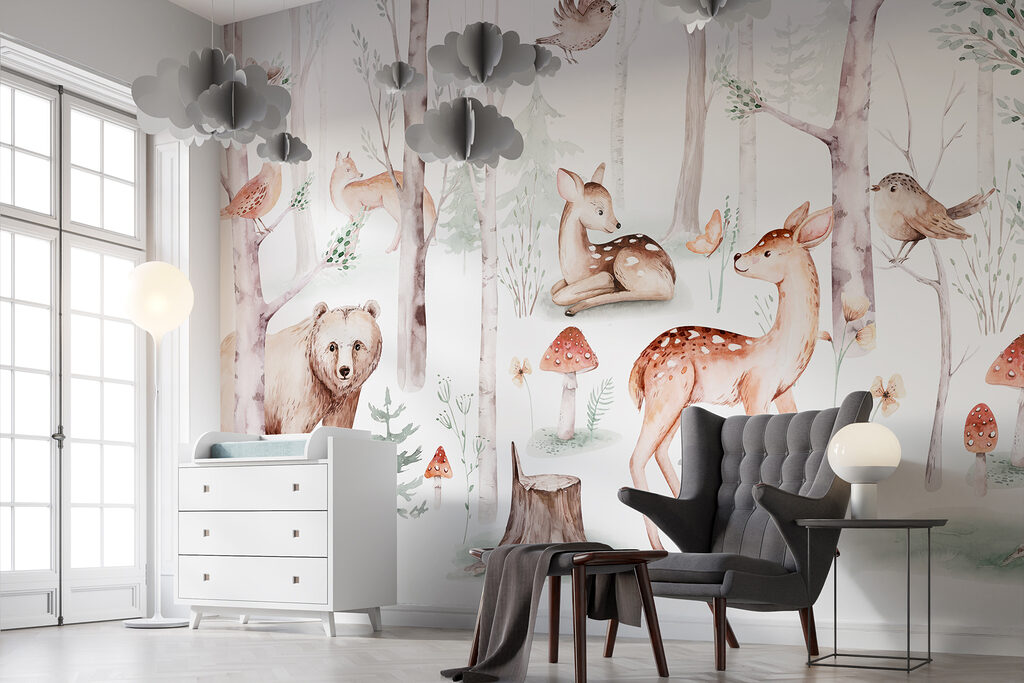 Group of animals in the woods Group of animals in the woods