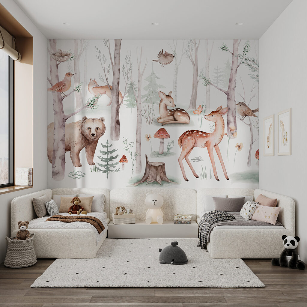 Group of animals in the woods Group of animals in the woods