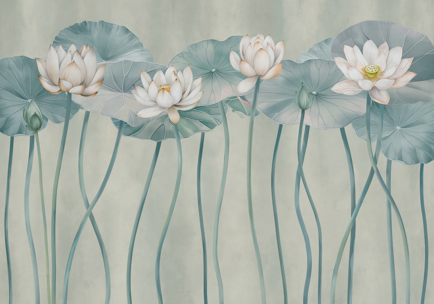 Group of white flowers and green leaves Group of white flowers and green leaves