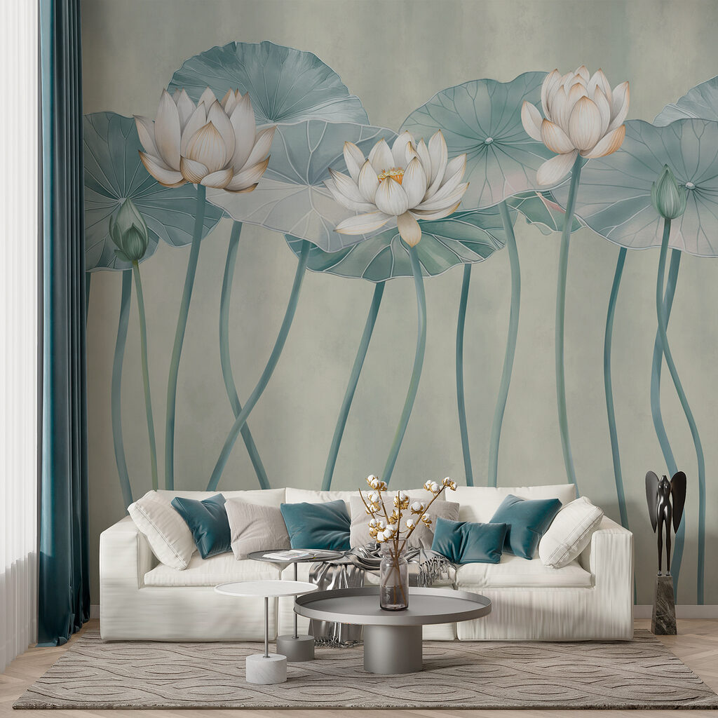 Group of white flowers and green leaves Group of white flowers and green leaves