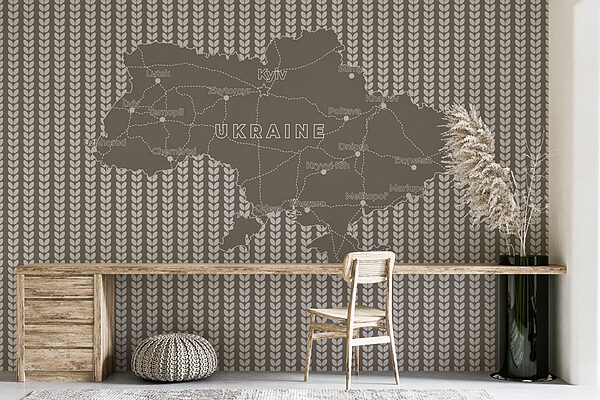 Mapa Ukrajiny s bielym textom Mapa Ukrajiny s bielym textom