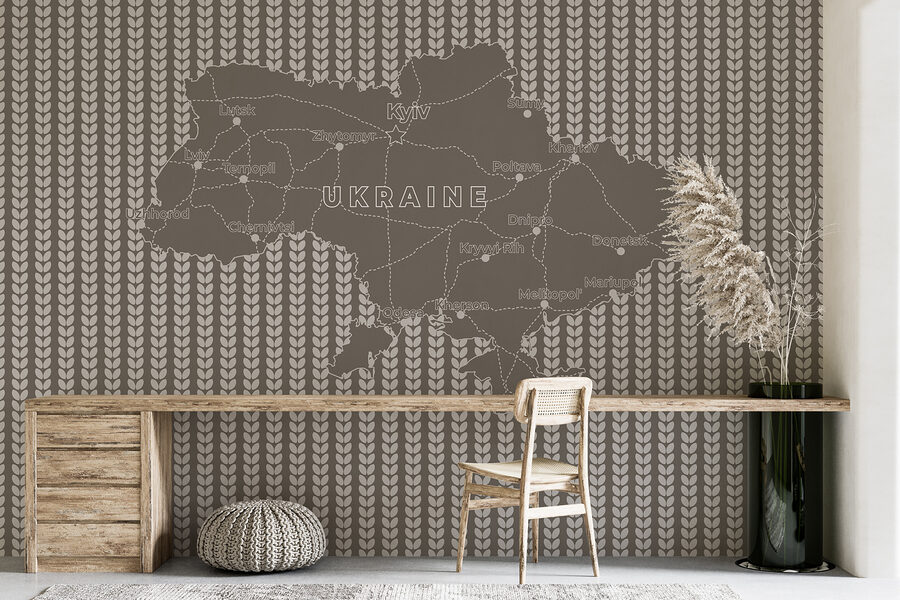 Mapa Ukrajiny s bielym textom Mapa Ukrajiny s bielym textom
