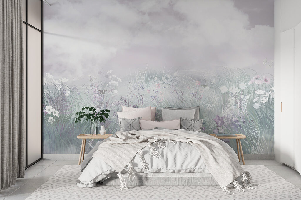 Field of flowers and grass