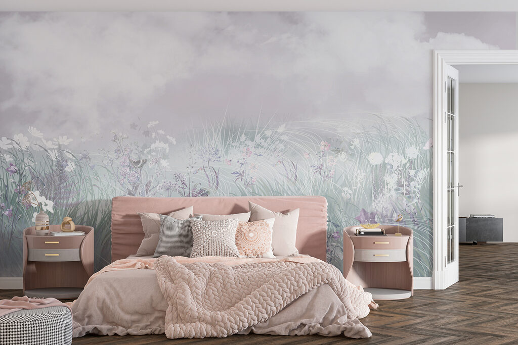 Field of flowers and grass