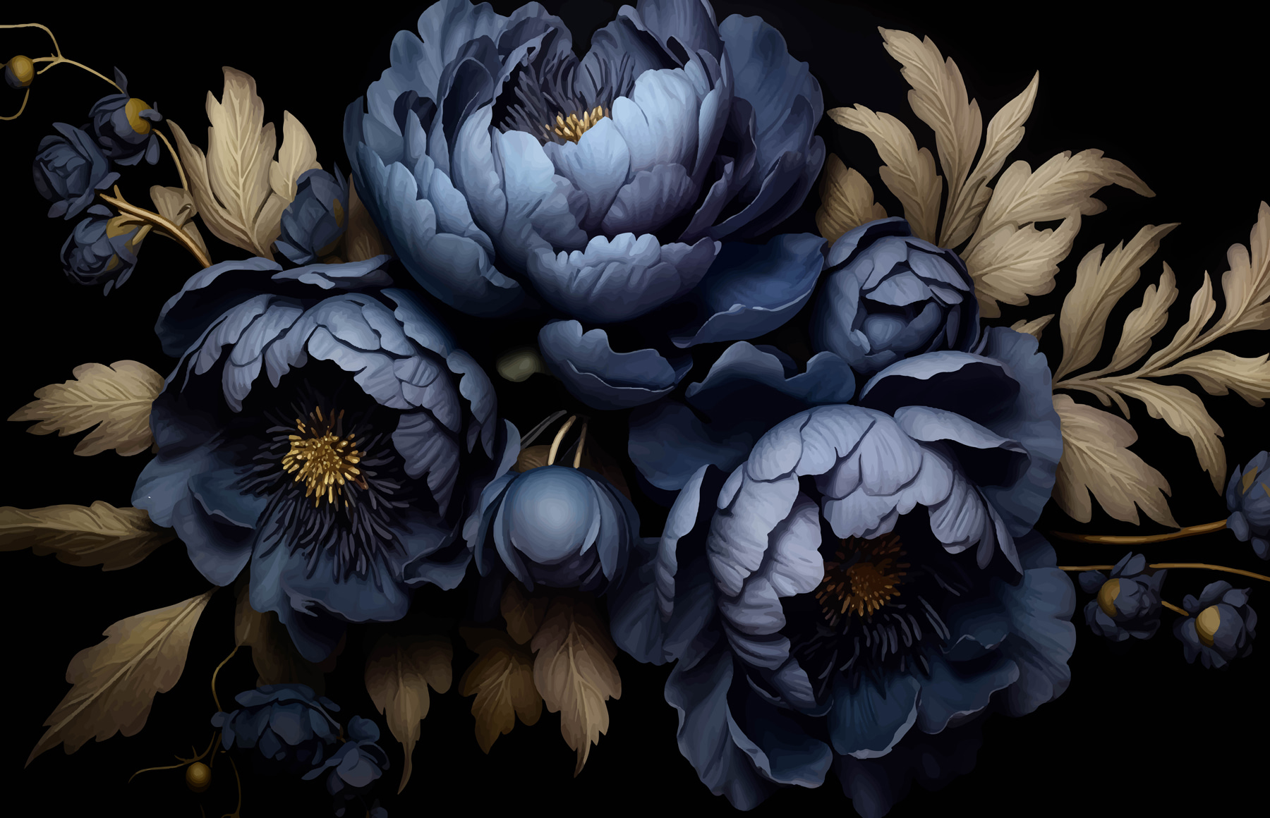 Group of blue flowers