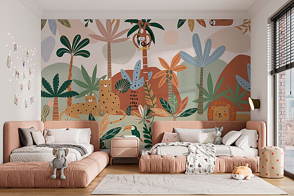 Fototapety Fototapety Karikatúra zvierat v džungli (Katalógové číslo: w01720)