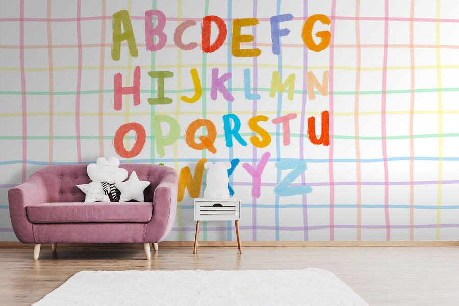 Farebné písmená na mriežke Farebné písmená na mriežke