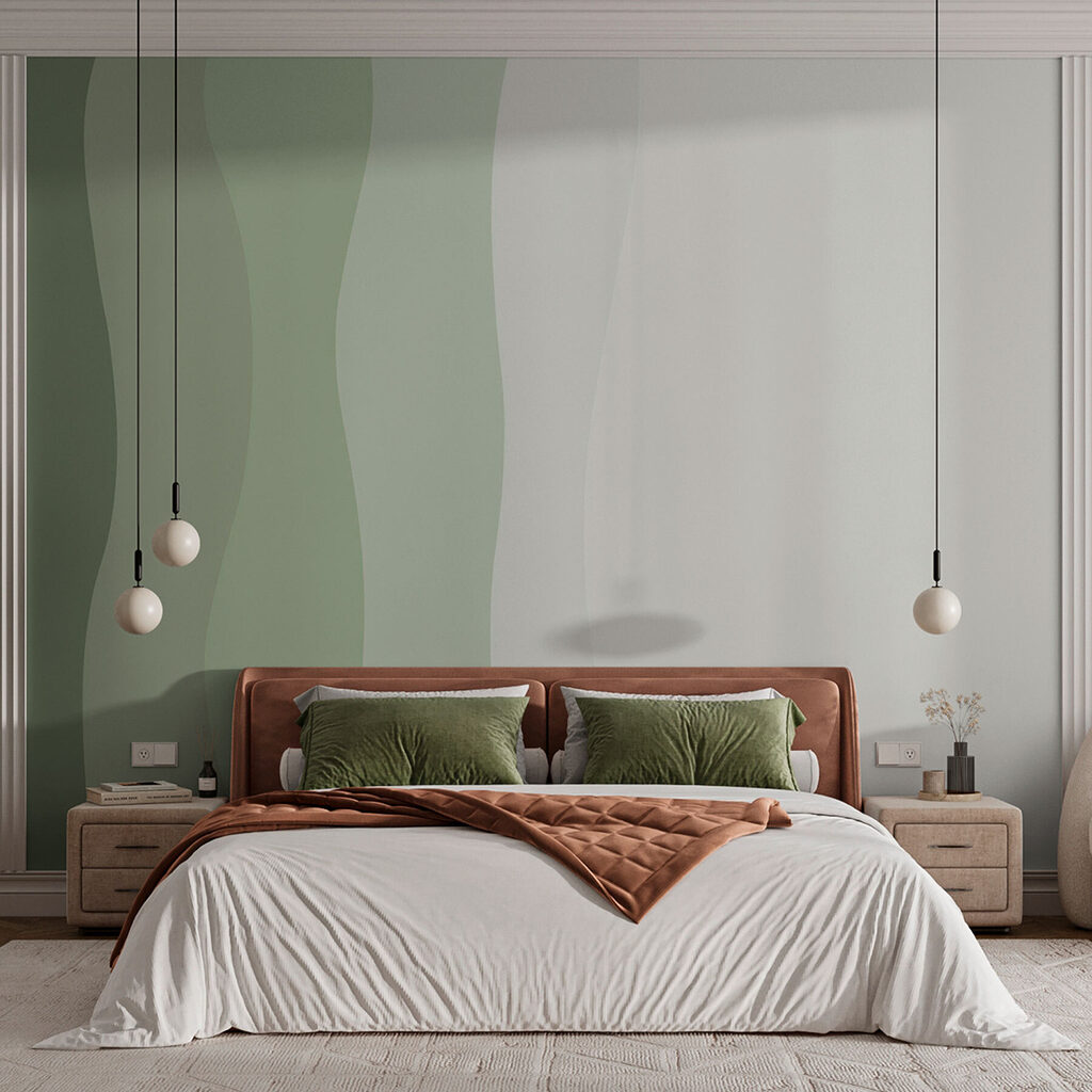 Green and white wavy lines Green and white wavy lines