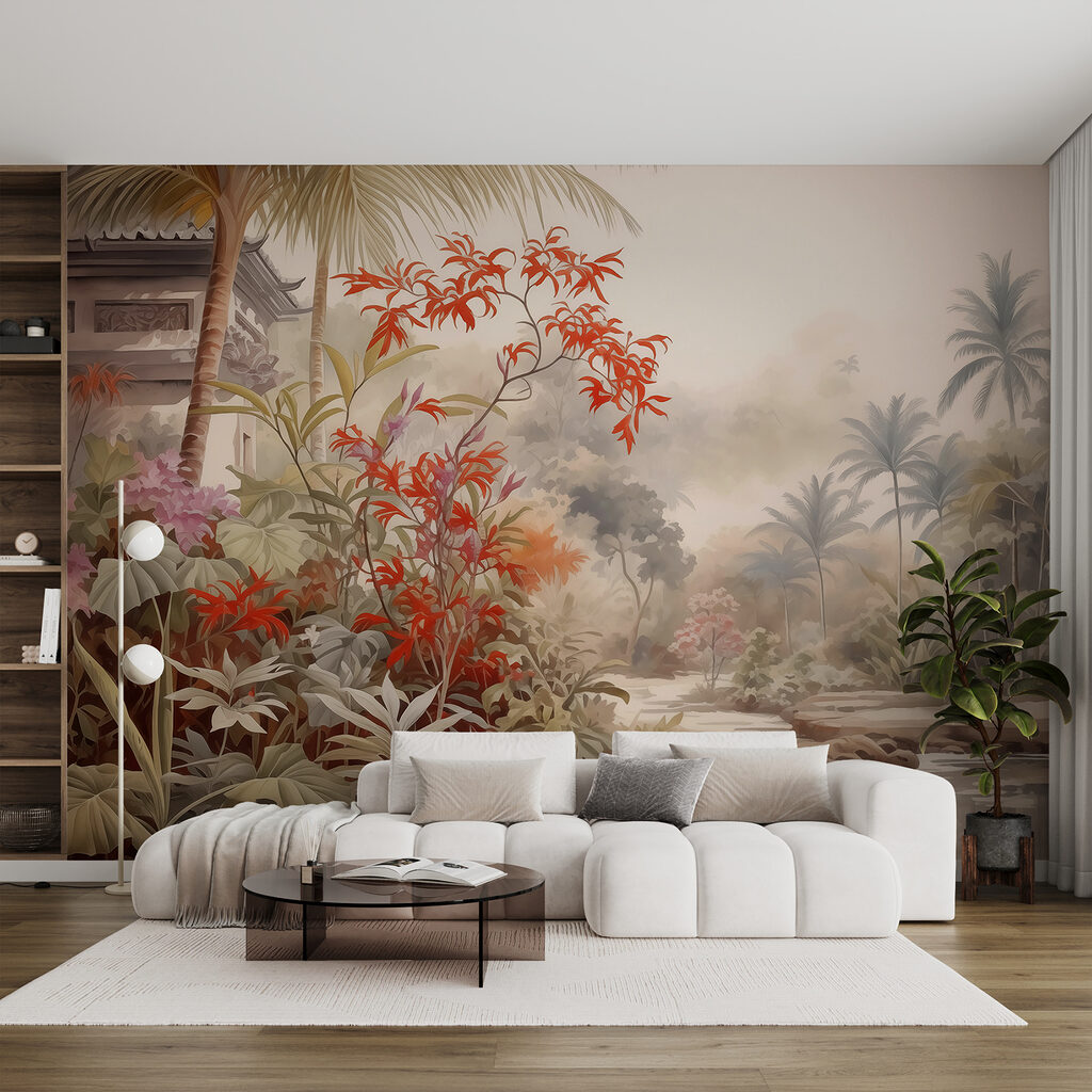 Painting of a river and trees Painting of a river and trees