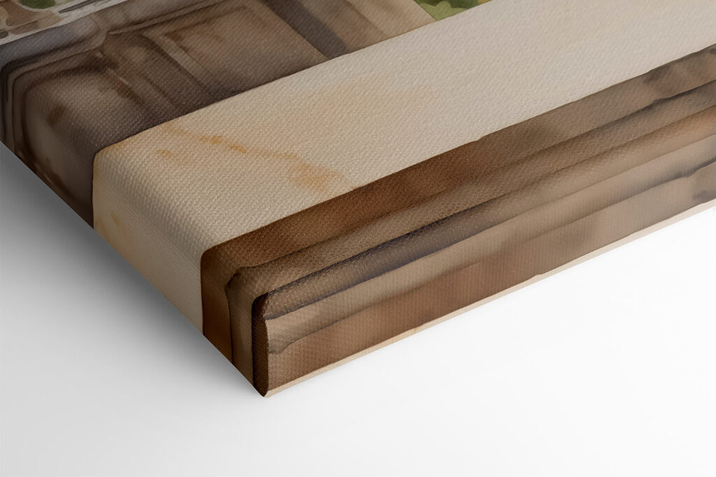 Painting of a white flower pot with white flowers