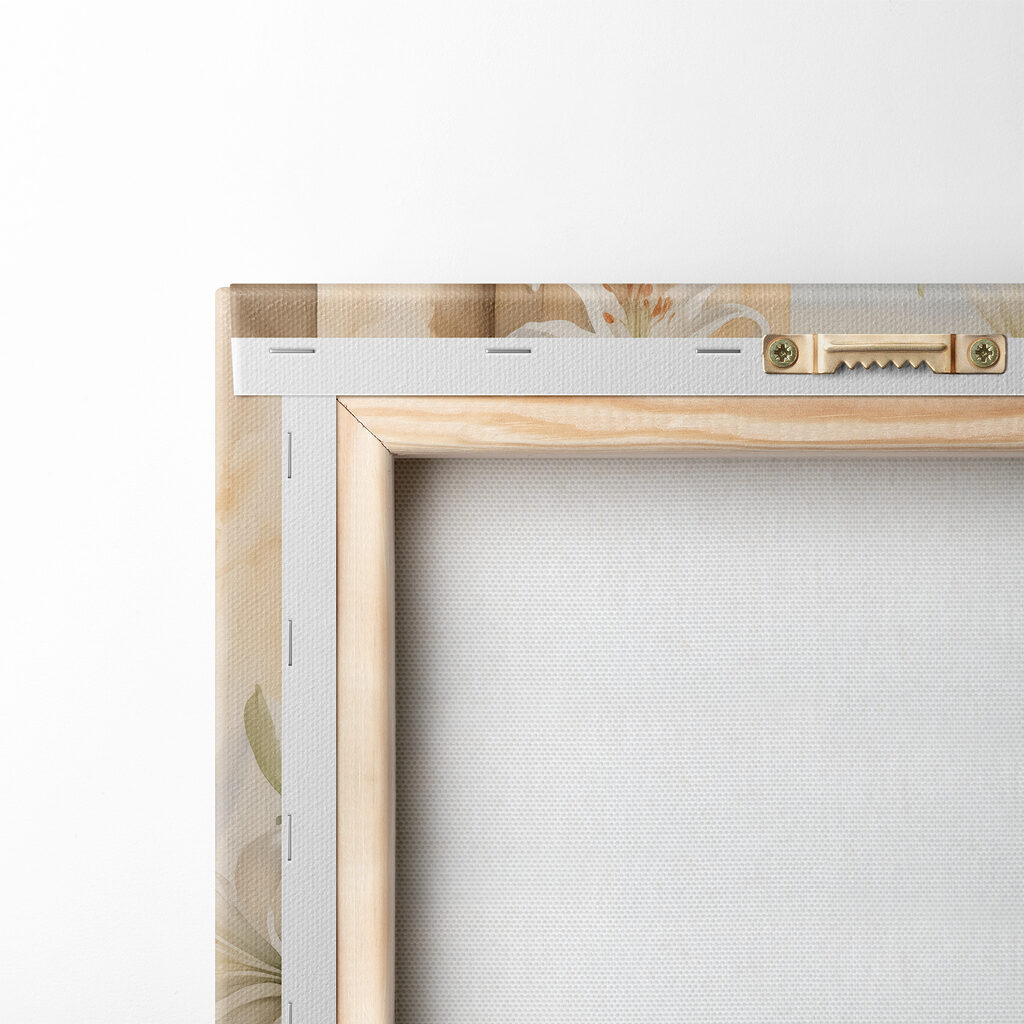 Painting of a white flower pot with white flowers