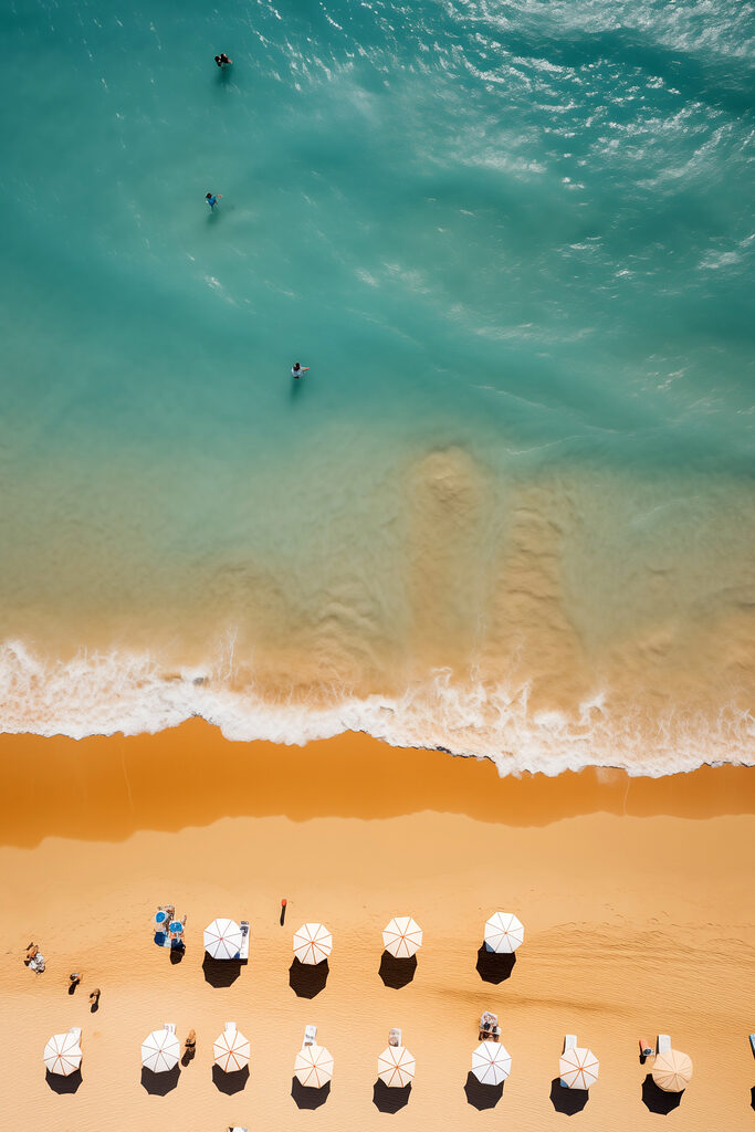 Group of people on a beach with umbrellas Group of people on a beach with umbrellas