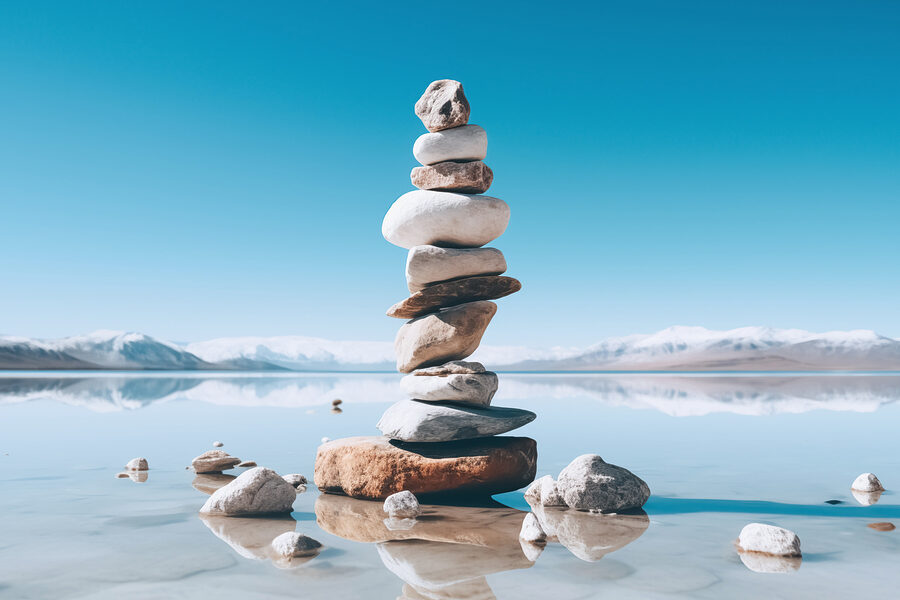 Canvas prints Stack of rocks in water