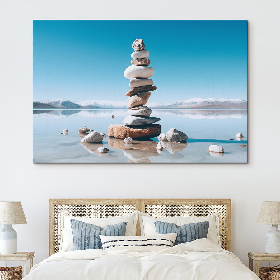 Canvas prints Stack of rocks in water