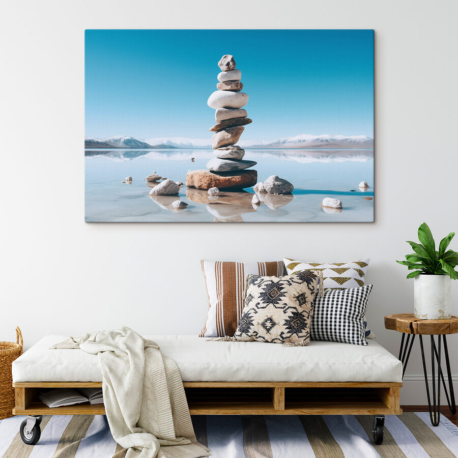 Canvas prints Stack of rocks in water