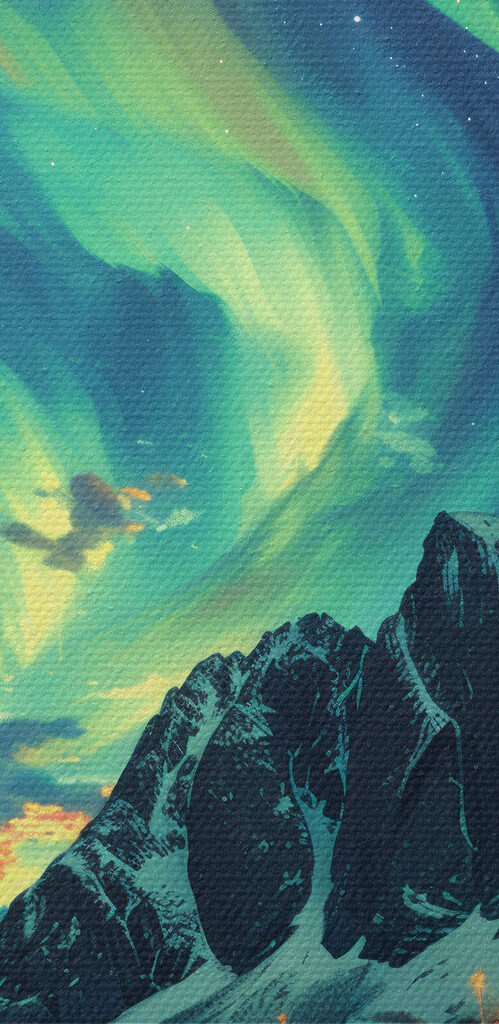 Landscape with a lake and houses in the snow Landscape with a lake and houses in the snow