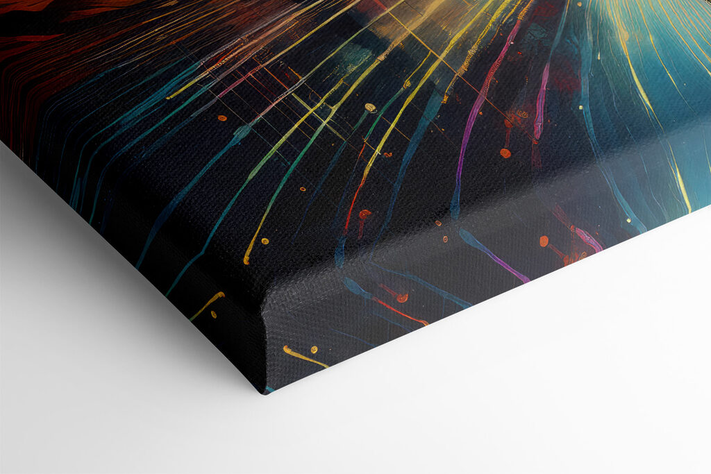 Woman standing on a reflective surface with trees and a large moon Woman standing on a reflective surface with trees and a large moon