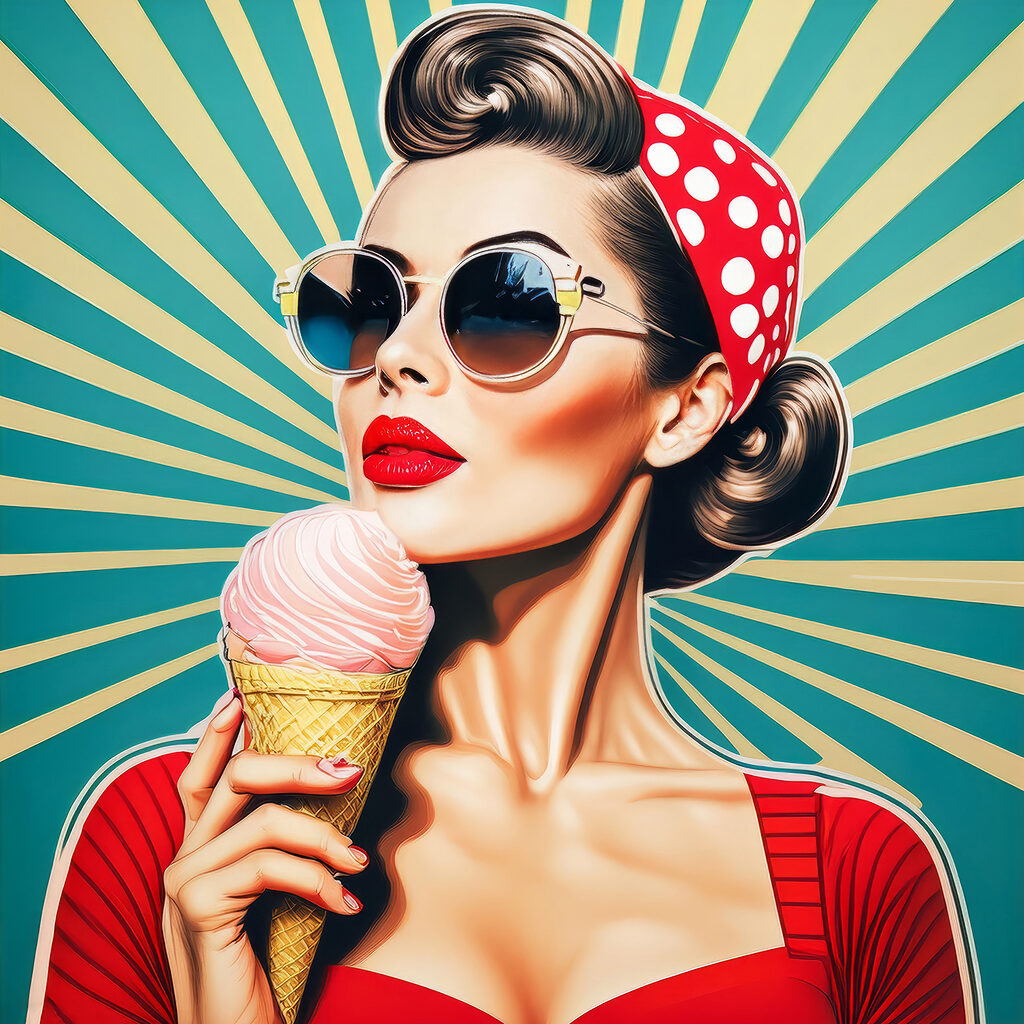Woman holding an ice cream cone