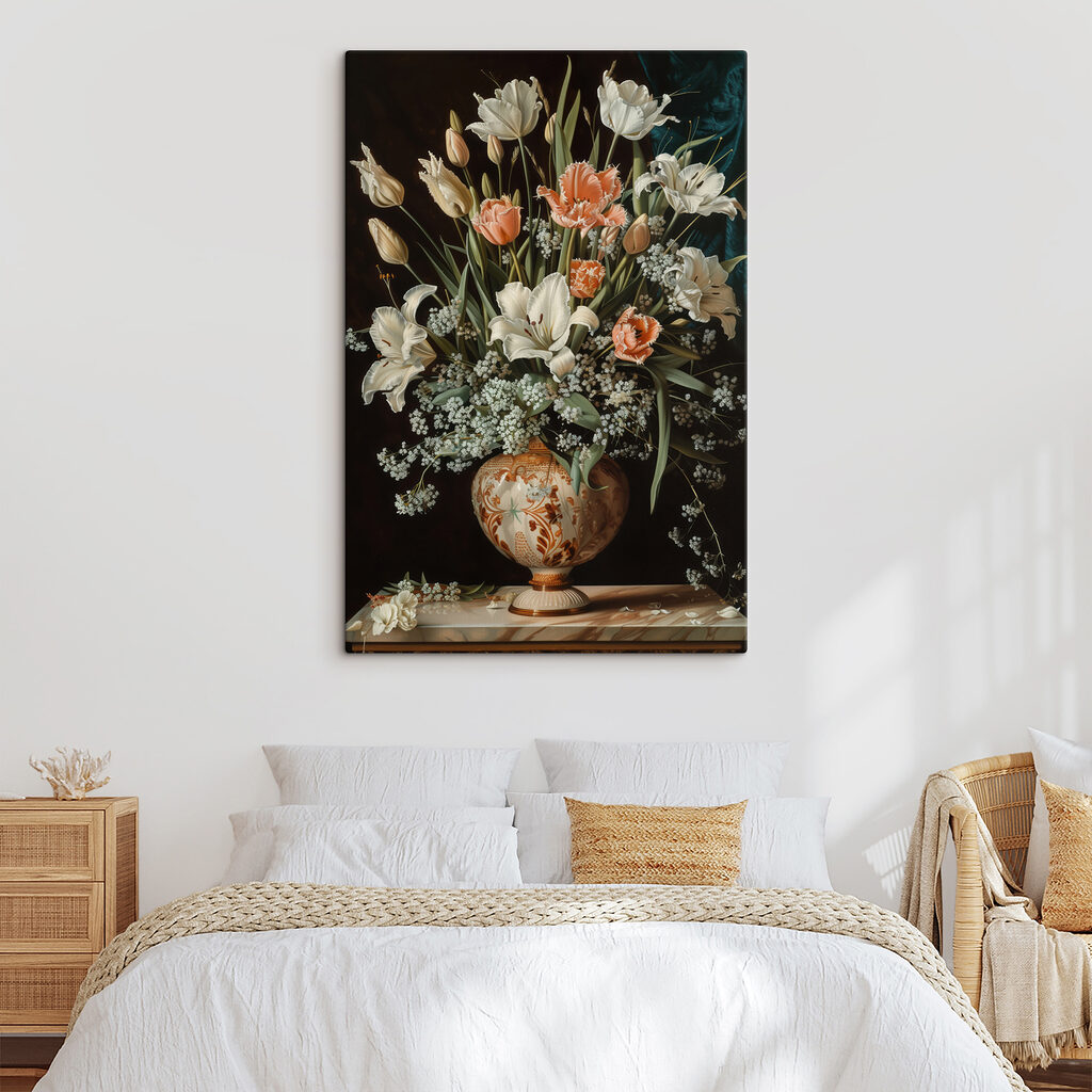 Painting of flowers in a vase