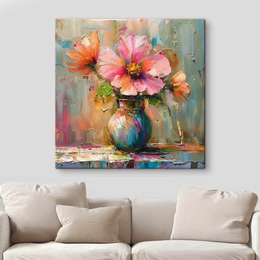 Painting of flowers in a vase