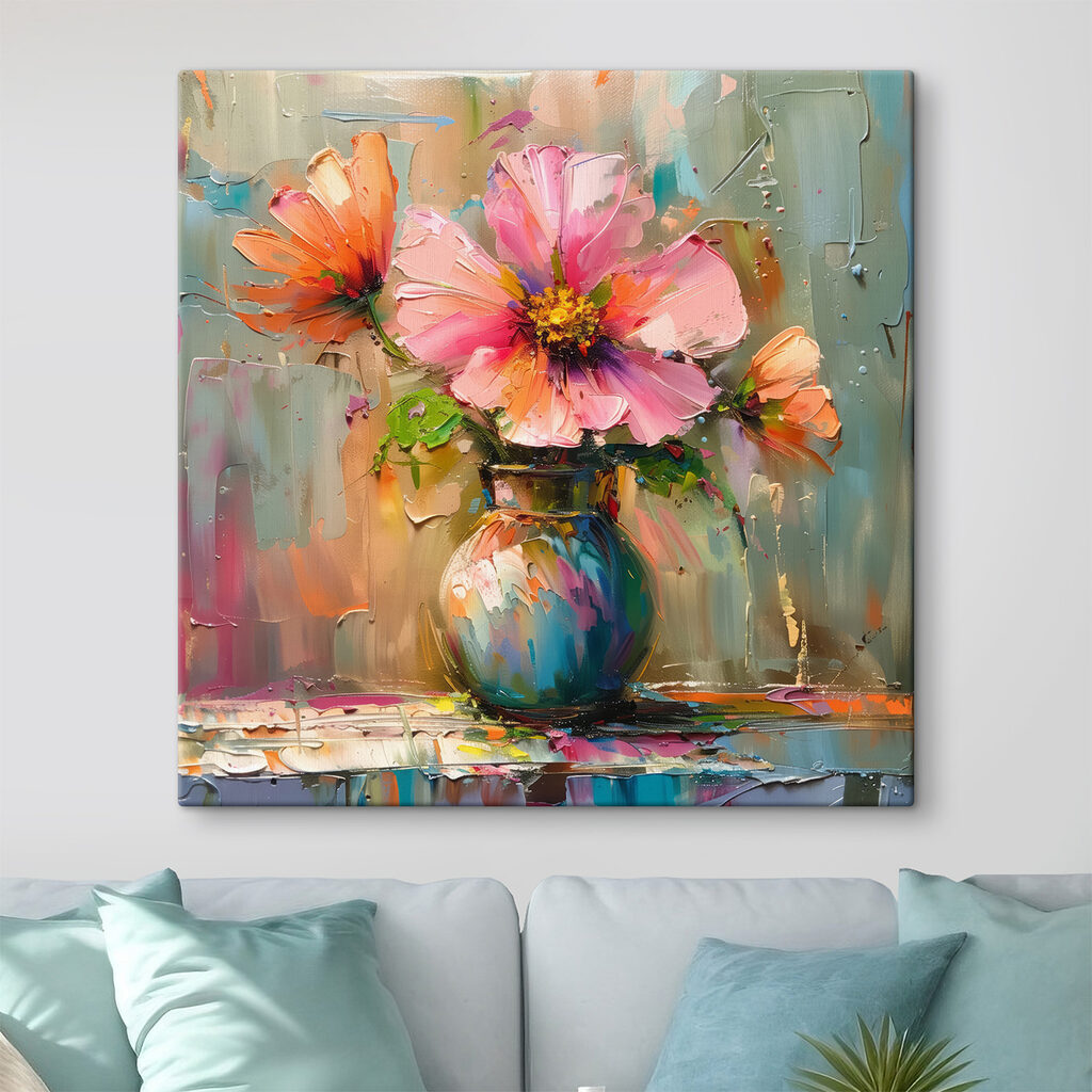 Painting of flowers in a vase
