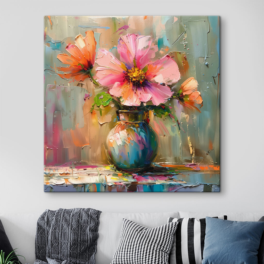 Painting of flowers in a vase