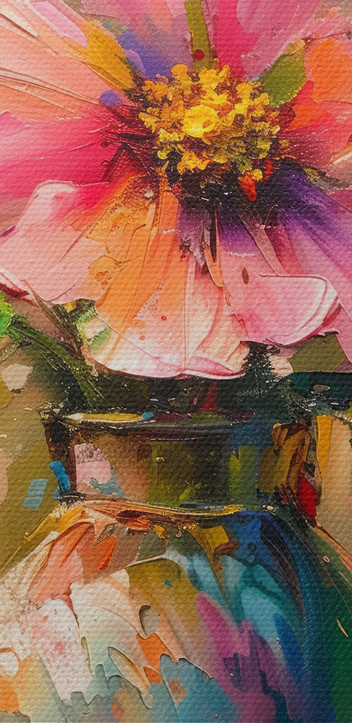 Painting of flowers in a vase